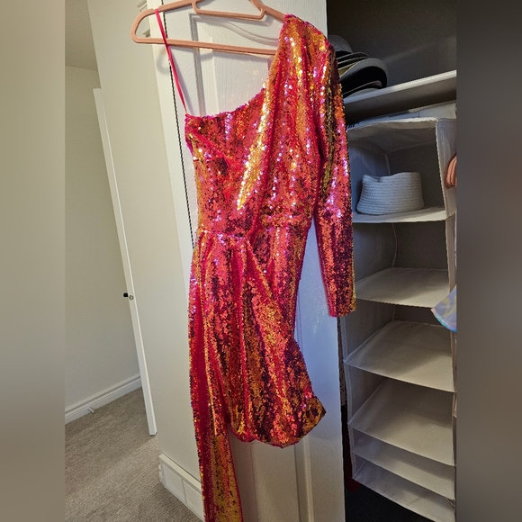 Nadine Merabi Celina Hot Pink Dress - Picture 4 of 6